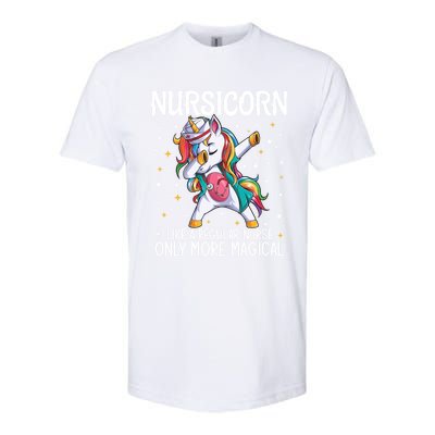 Dabbing Unicorn Nursicorn Funny Nurse Gift Cna Rn Gift Softstyle CVC T-Shirt