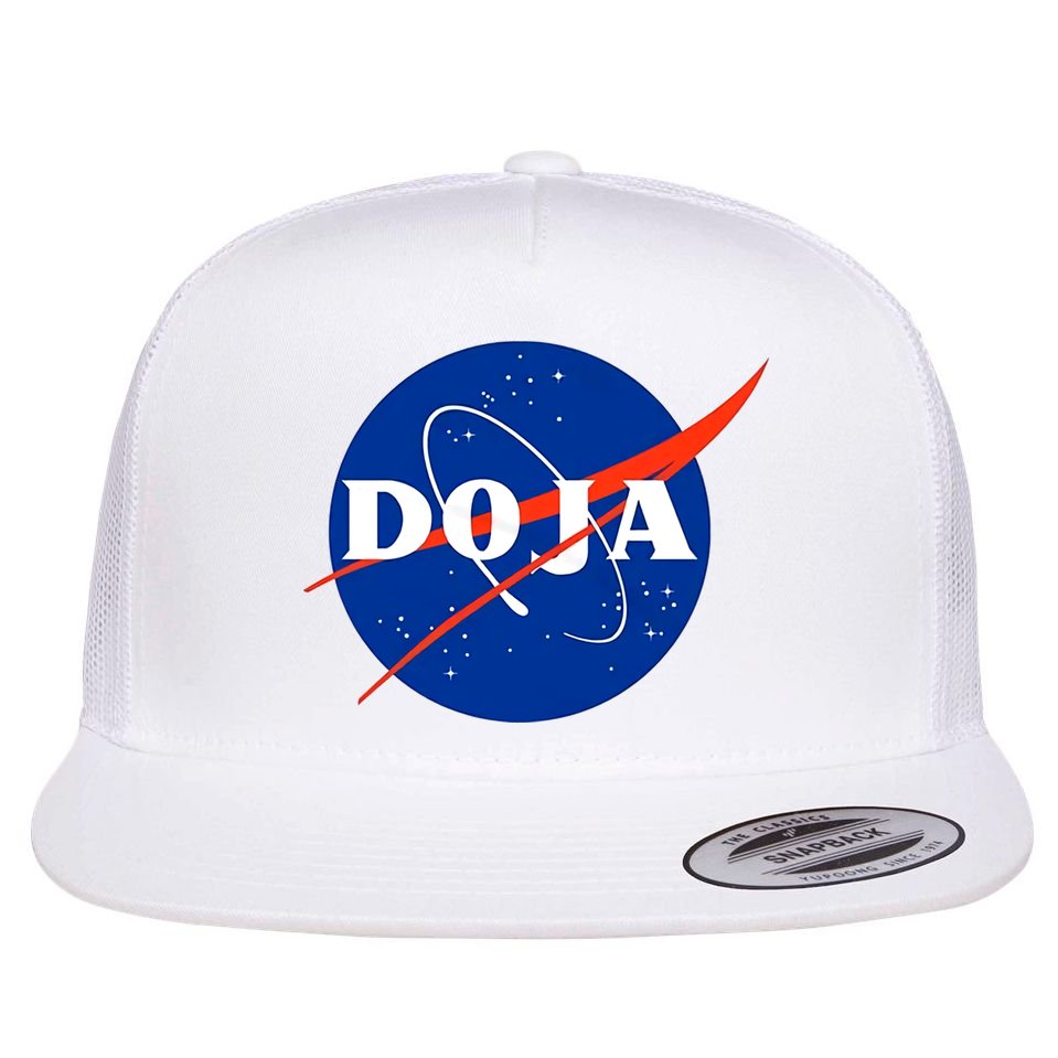 Doja Universe Nasa Blue Doja Cat Flat Bill Trucker Hat