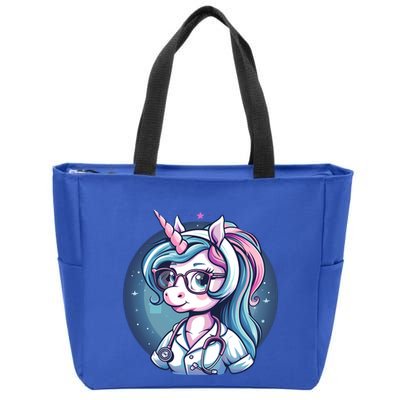 Doctor Unicorn Nursing School Stethoscope Nurse Unicorn Cool Gift Zip Tote Bag