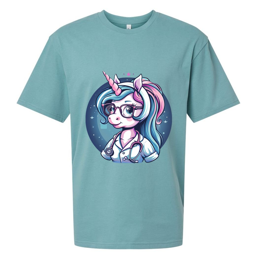Doctor Unicorn Nursing School Stethoscope Nurse Unicorn Cool Gift Sueded Cloud Jersey T-Shirt