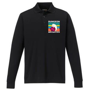 Dungeon Meowster Performance Long Sleeve Polo