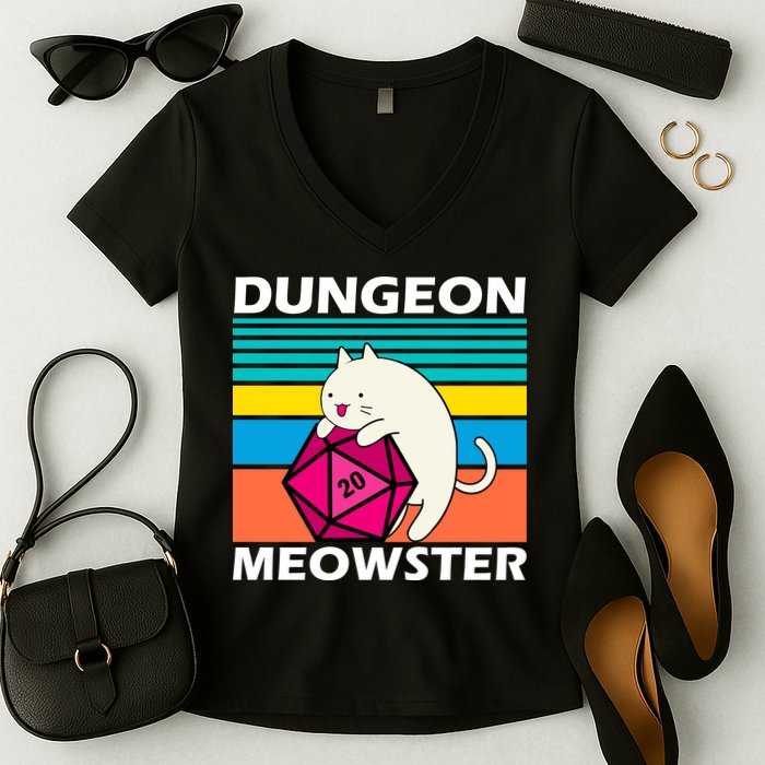 Dungeon Meowster Women's V-Neck T-Shirt