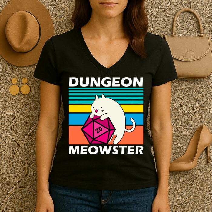 Dungeon Meowster Women's V-Neck T-Shirt