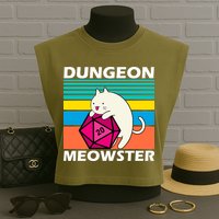 Dungeon Meowster Garment-Dyed Women's Muscle Tee