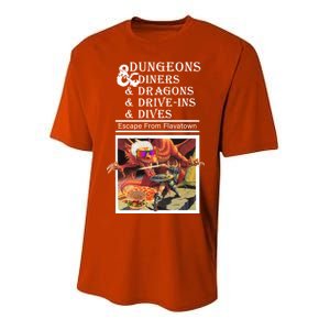 Dungeons & Diners & Dragons & Drive-Ins & Dives Youth Performance Sprint T-Shirt