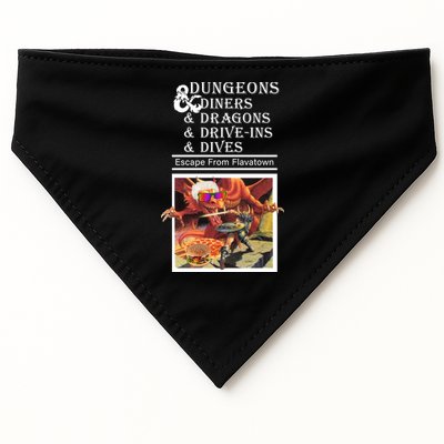 Dungeons & Diners & Dragons & Drive-Ins & Dives USA-Made Doggie Bandana