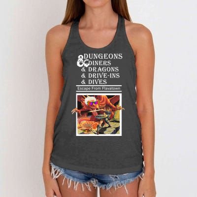 Dungeons & Diners & Dragons & Drive-Ins & Dives Women's Knotted Racerback Tank