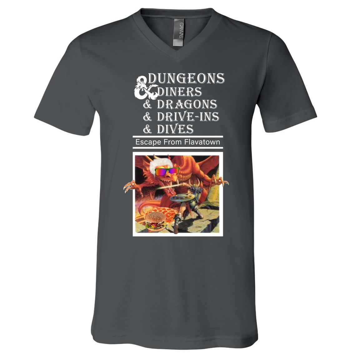 Dungeons & Diners & Dragons & Drive-Ins & Dives V-Neck T-Shirt