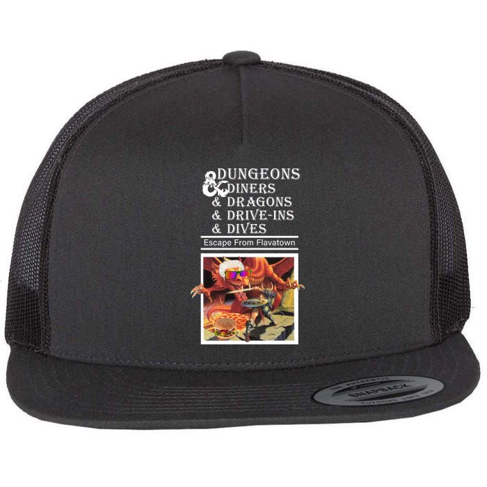 Dungeons & Diners & Dragons & Drive-Ins & Dives Flat Bill Trucker Hat