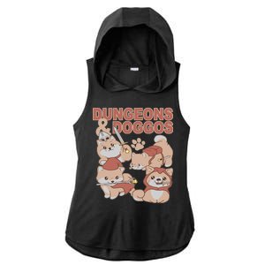 Dungeons & Doggos Cute Ladies PosiCharge Tri-Blend Wicking Draft Hoodie Tank