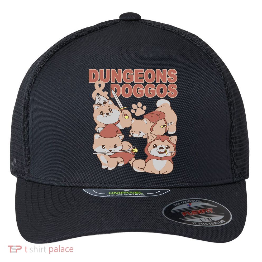 Dungeons & Doggos Cute Flexfit Unipanel Trucker Cap