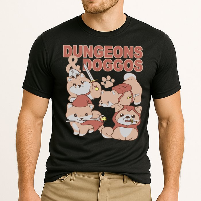 Dungeons & Doggos Cute Cooling Performance Crew T-Shirt