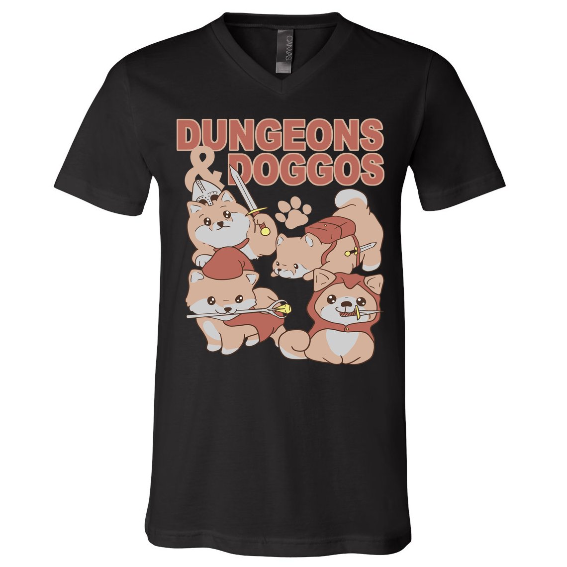 Dungeons & Doggos Cute V-Neck T-Shirt