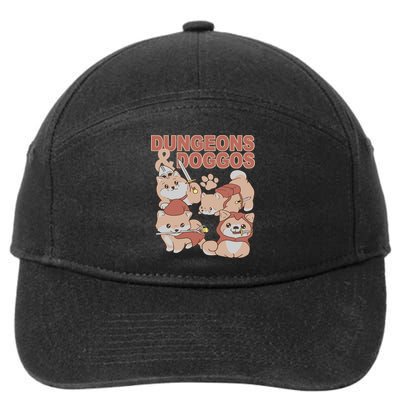 Dungeons & Doggos Cute 7-Panel Snapback Hat