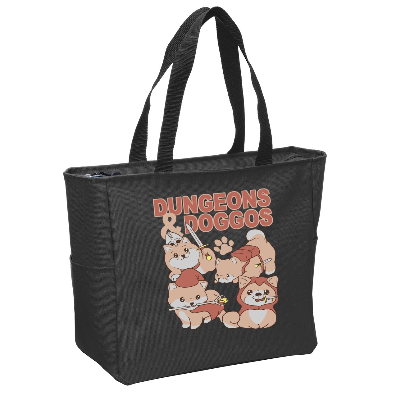 Dungeons & Doggos Cute Zip Tote Bag