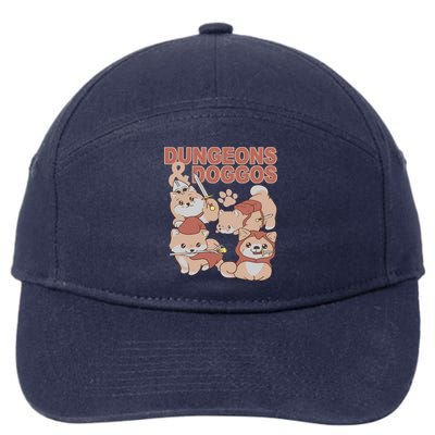 Dungeons & Doggos Cute 7-Panel Snapback Hat