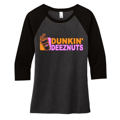Dunkin Deeznuts Women's Tri-Blend 3/4-Sleeve Raglan Shirt