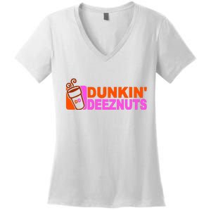 Dunkin Deeznuts Women's V-Neck T-Shirt