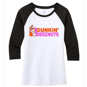 Dunkin Deeznuts Women's Tri-Blend 3/4-Sleeve Raglan Shirt