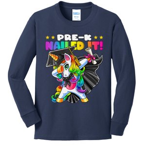 Dabbing Unicorn PreK Graduation Cap Gown Diploma Gift Kids Long Sleeve Shirt