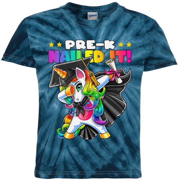 Dabbing Unicorn PreK Graduation Cap Gown Diploma Gift Kids Tie-Dye T-Shirt