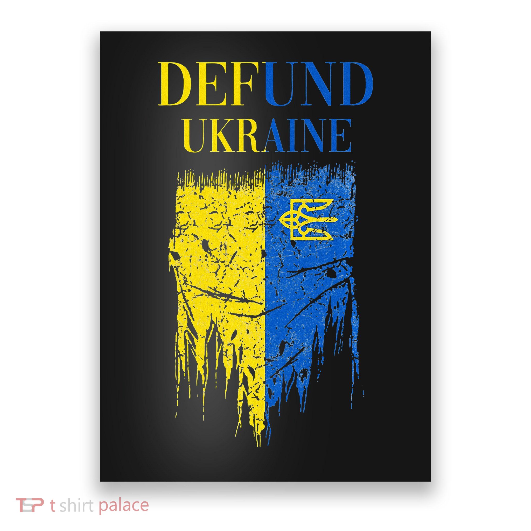 Defund Ukraine Pro America Vintage Typography Political Meme Premium Poster