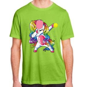 Dabbing Unicorn Playing Pickleball Player Lover Adult ChromaSoft Performance T-Shirt