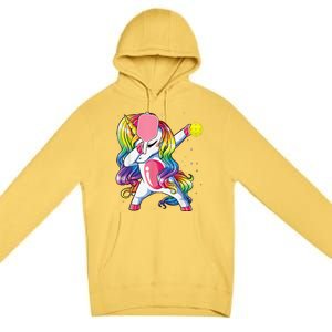 Dabbing Unicorn Playing Pickleball Player Lover Premium Pullover Hoodie