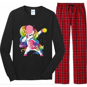 Dabbing Unicorn Playing Pickleball Player Lover Long Sleeve Pajama Set