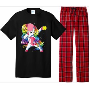 Dabbing Unicorn Playing Pickleball Player Lover Pajama Set