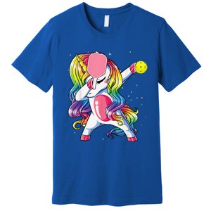 Dabbing Unicorn Playing Pickleball Player Lover Premium T-Shirt