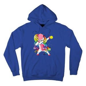 Dabbing Unicorn Playing Pickleball Player Lover Tall Hoodie