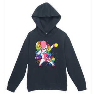 Dabbing Unicorn Playing Pickleball Player Lover Urban Pullover Hoodie