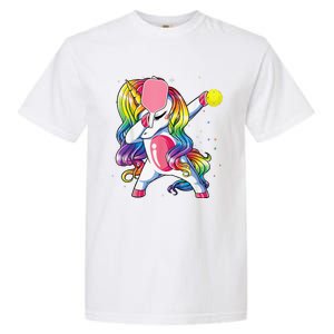 Dabbing Unicorn Playing Pickleball Player Lover Garment-Dyed Heavyweight T-Shirt