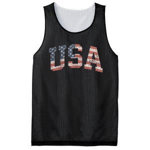 Distressed USA Patriotic American Flag Mesh Reversible Basketball Jersey Tank