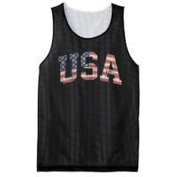 Distressed USA Patriotic American Flag Mesh Reversible Basketball Jersey Tank