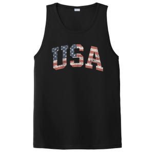 Distressed USA Patriotic American Flag PosiCharge Competitor Tank