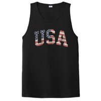 Distressed USA Patriotic American Flag PosiCharge Competitor Tank