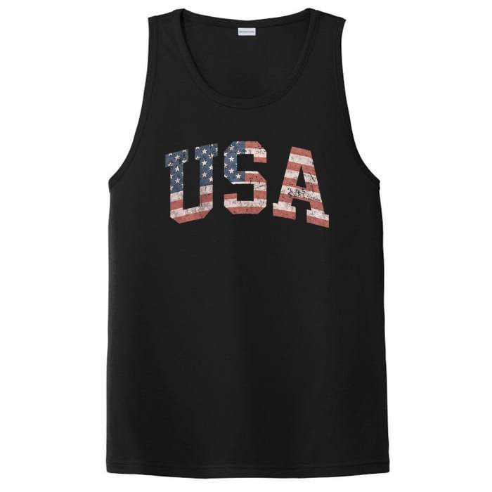 Distressed USA Patriotic American Flag PosiCharge Competitor Tank