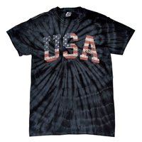 Distressed USA Patriotic American Flag Tie-Dye T-Shirt