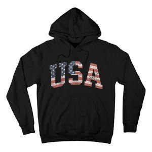 Distressed USA Patriotic American Flag Tall Hoodie