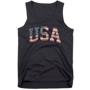 Distressed USA Patriotic American Flag Tank Top