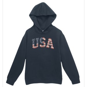 Distressed USA Patriotic American Flag Urban Pullover Hoodie