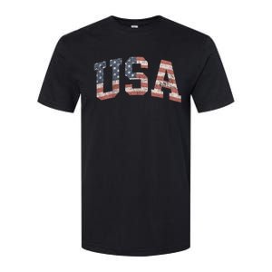 Distressed USA Patriotic American Flag Softstyle CVC T-Shirt