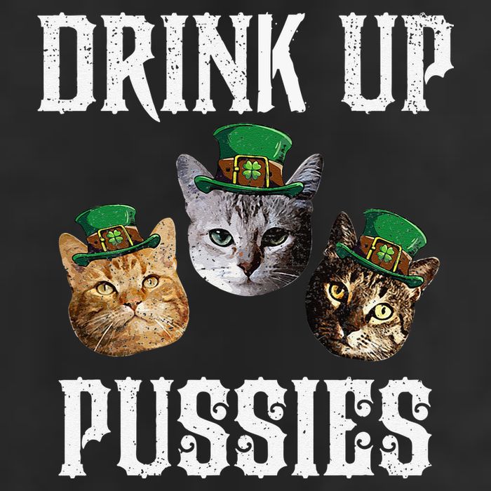 Drink Up Pussies Funny Cat Drinking St Patricks Day Garment-Dyed Heavyweight T-Shirt