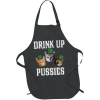Drink Up Pussies Funny Cat Drinking St Patricks Day Apron