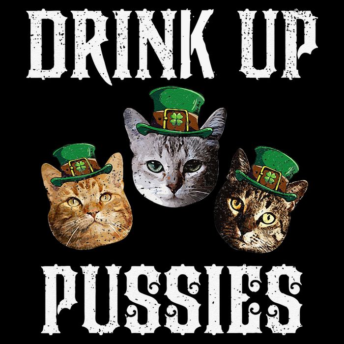 Drink Up Pussies Funny Cat Drinking St Patricks Day 16 in Basic Backpack