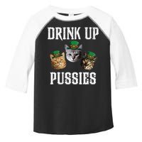 Drink Up Pussies Funny Cat Drinking St Patricks Day Toddler Fine Jersey T-Shirt