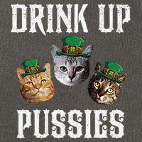 Drink Up Pussies Funny Cat Drinking St Patricks Day Cotton Canvas Backpack