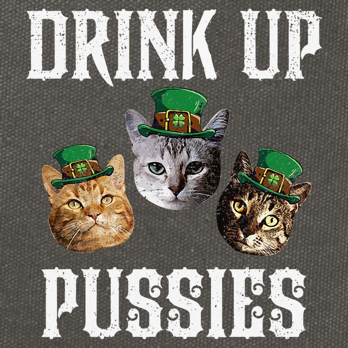 Drink Up Pussies Funny Cat Drinking St Patricks Day Cotton Canvas Backpack